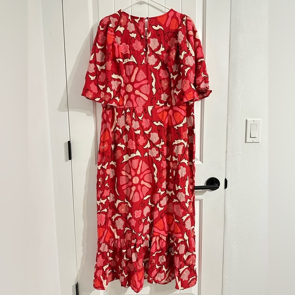 Euc Rhode x Target Zinnia Floral Tropical Prints Bell Sleeve Midi Dress - Picture 10 of 12